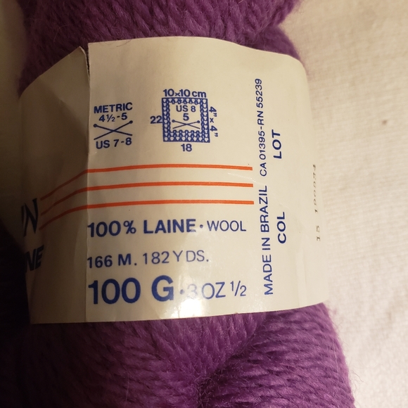 Pingouin Fleur de Laine Purple Wool Yarn - Picture 3 of 3